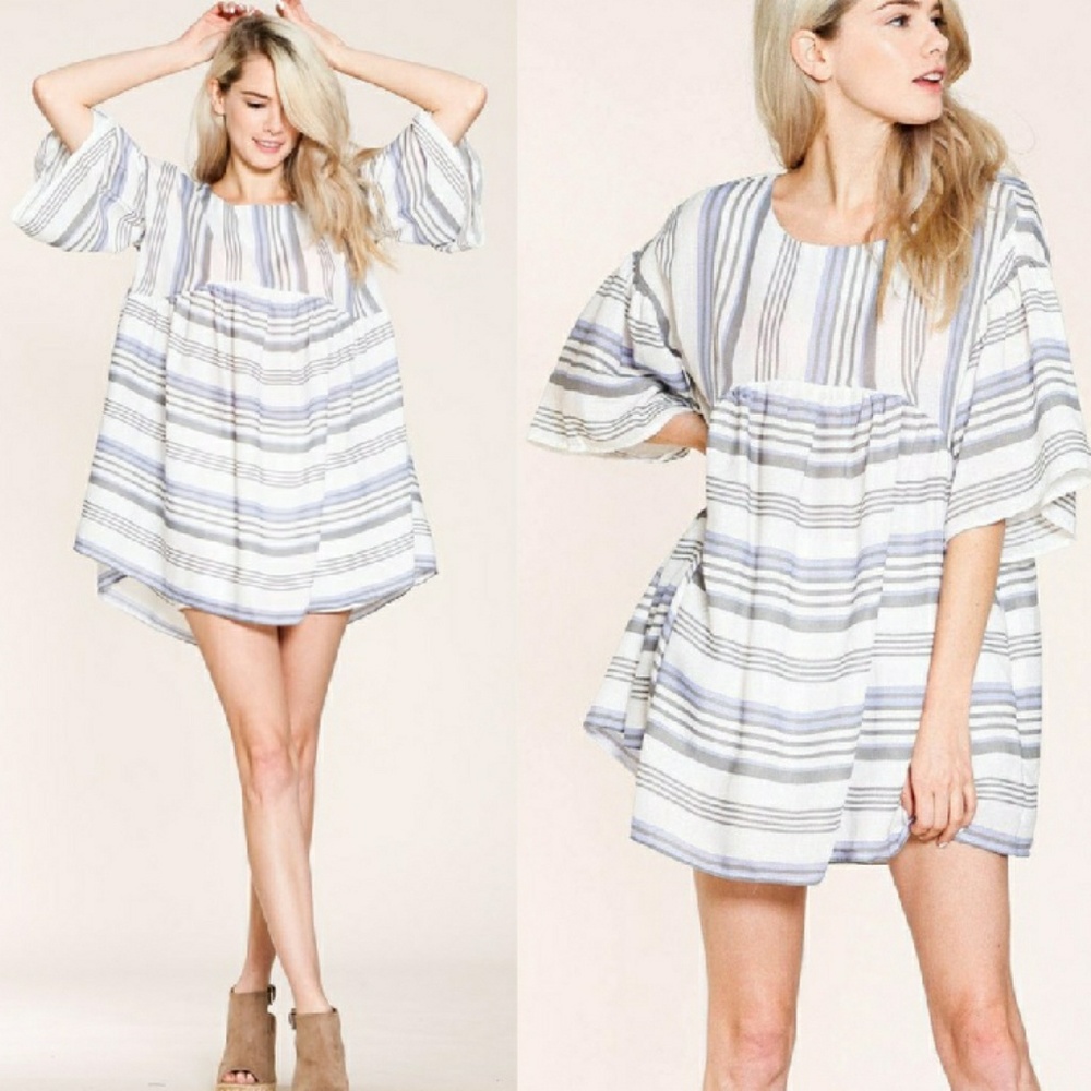 🖤 Striped Baby Doll Dress